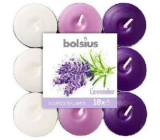 Bolsius Aromatic Lavender - Lavender three-colour scented tea lights 18 pieces, burning time 4 hours