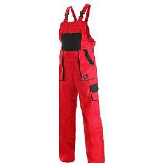 BAL Luxy Robin Work Pants with Bib, Red, Women's, Size 48