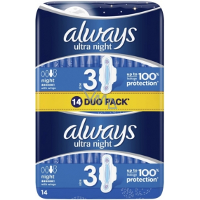 Always Ultra Night sanitary pads with wings 2 x 7 pieces