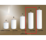 Lima Gastro smooth candle white cylinder 80 x 250 mm 1 piece