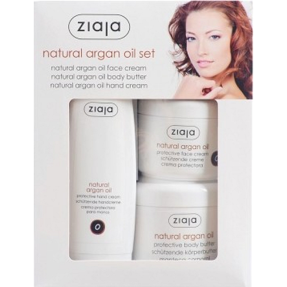 Ziaja Argan oil hand cream 80 ml + cream 75 ml + body butter 200 ml, cosmetic set