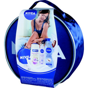 Nivea Diamond body lotion 400 ml + shower gel 250 ml + antiperspirant deodorant spray 150 ml, for women cosmetic set