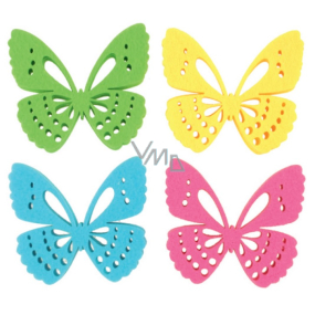 Felt butterfly decoration 6 cm in a box of 12 pieces