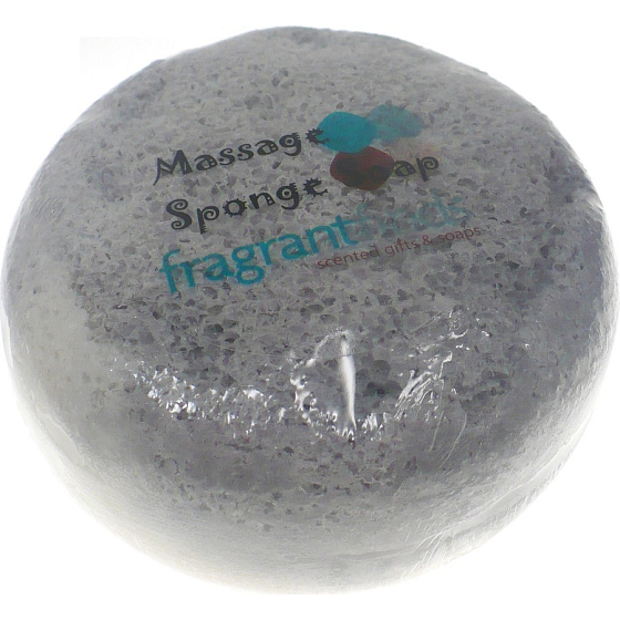 Fragrant Courage Olive Glycerin Soap Massage with Sponge Filled with Diesel Only the Brave Perfume Scent in Gray-White Color 200 g