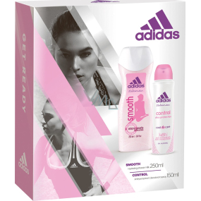 Adidas Control antiperspirant deodorant spray for women 150 ml + Smooth shower gel 250 ml, cosmetic set