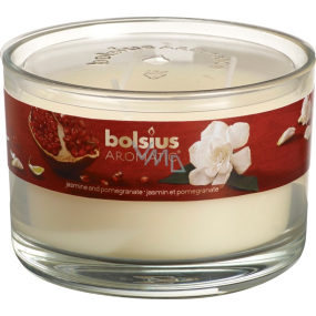 Bolsius Aromatic Jasmine & Pomegranate - Jasmine & Orange 3 wicks scented candle in glass 70 x 106 mm 685 g, burning time 83 hours