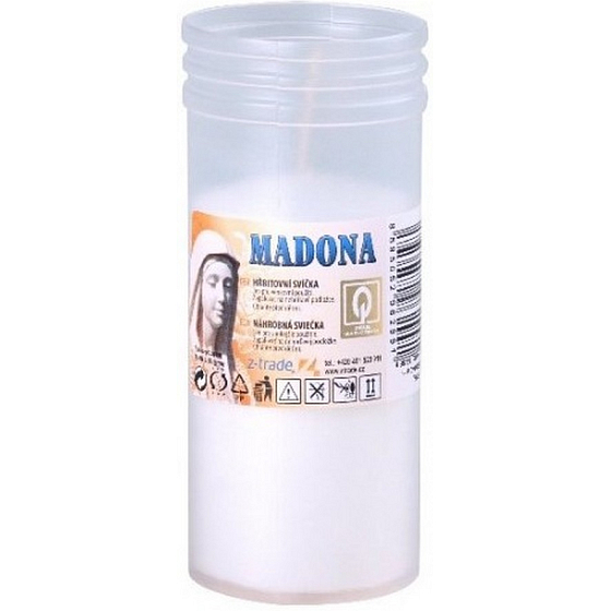 Madonna Cemetery Candle Insert Pressed White 2.5 Days 180 g