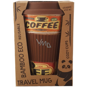 Cozy Time Bamboo Eco Retro Signs bamboo ecological thermo mug + silicone lid Coffee 450 ml