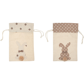 Linen bag with bunny 20 x 30 cm 1 piece