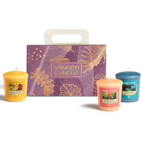 Yankee Candle The Last Paradise Tropical Starfruit - Tropical Carambola + The Last Paradise - The Last Paradise + Moonlit Cove - Moon Bay Votive scented candle 3 x 49 g, gift set