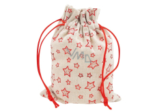 Fabric bag shiny stars 13 x 18 cm