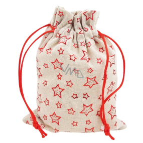Fabric bag shiny stars 13 x 18 cm