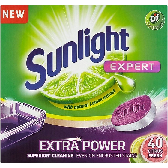 Sunlight All in 1 Expert Extra Power Citrus Fresh dishwasher tablets 40 pcs