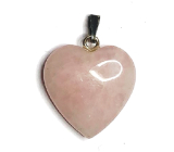 Rose Heart Pendant natural stone 2,2 cm 1 piece, stone of love