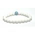 Agate white matt + Blue eye bracelet elastic natural stone, bead 8 mm / 16-17 cm, provides peace and tranquility