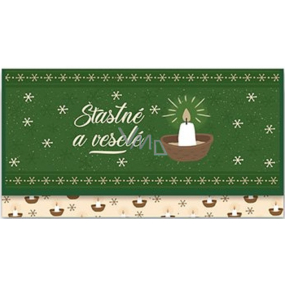 Nekupto Christmas money envelope Christmas Wish Candle in a nut 116 x 220 mm