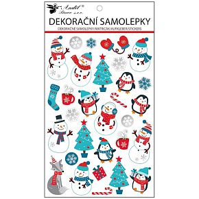 Pop up Christmas stickers Penguins 14,5 x 25 cm