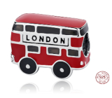 Sterling silver 925 London red bus bead on travel bracelet