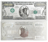 Talisman silver-plated dollar note 1 000 000 USD