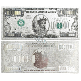 Talisman silver-plated dollar note 1 000 000 USD