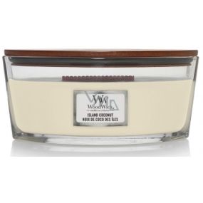 WoodWick Island Coconut - Coconut Island scented candle with wooden wick and lid glass boat 453 g