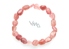 Rose Quartz / Strawberry Quartz Bracelet Tumbled Natural Stone 8 x 12 mm / 19 cm, the Most Perfect Healer
