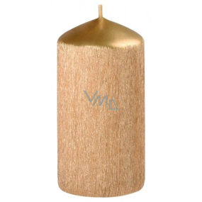 Pearl clasped candle gold cylinder 50 x 100 mm