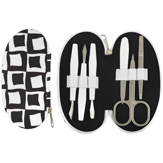 Dup Manicure Elenka black and white nylon 6-piece pattern 230404-031
