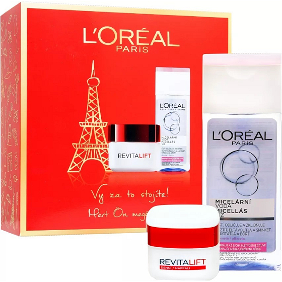 Loreal Paris Revitalift anti-wrinkle day cream 50 ml + micellar water for normal and combination skin 200 ml, cosmetic set