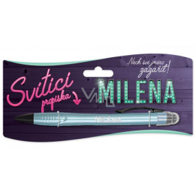Nekupto Glowing pen with the name Milena, touch tool controller 15 cm