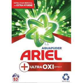 Ariel Aquapuder Ultra Oxi Effect washing powder for white, colored and black laundry 53 doses of 3,975 kg