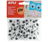 Apli Self-Adhesive Black Oval Moving Eyes 100 pieces, 13264