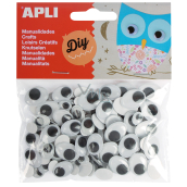 Apli Self-Adhesive Black Oval Moving Eyes 100 pieces, 13264