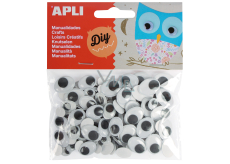 Apli Movable eyes self-adhesive black oval 100 pieces, 13264