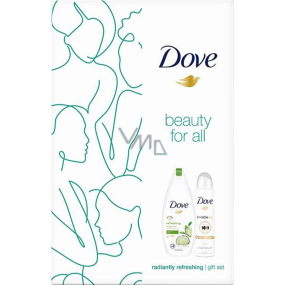 Dove Beauty for All Refreshing Nourishing Shower Gel 250 ml + Invisible Dry antiperspirant deodorant spray 150 ml, cosmetic set for women