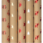 Zöwie Gift wrapping paper 70 x 150 cm Christmas Shining Moments natural red stocking