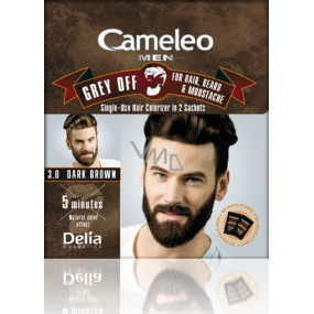 Delia Cosmetics Cameleo Men Grey Off color for hair, beard and moustache 3.0 Dark brown 2 x 15 ml