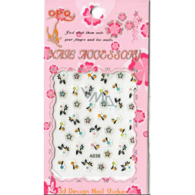 Lily Angel 3D nail stickers flowers, stars 1 sheet