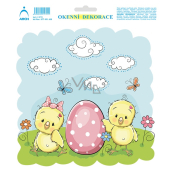 Arch Easter sticker, window film without adhesive Chicken with egg 20 x 23 cm
