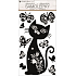 Stickers on the wall Cat with butterflies 24 x 47 cm