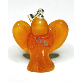 Aventurine orange Angel guardian pendant natural stone 2,5 cm, stone of happiness and prosperity