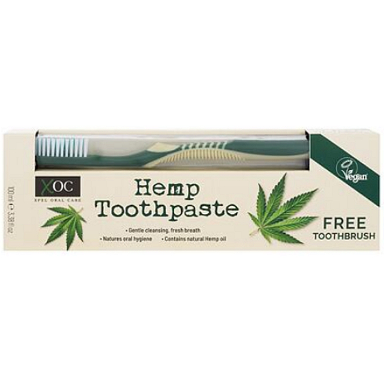 Xoc Hemp Toothpaste toothpaste with hemp oil 100 ml + toothbrush 1 piece