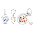 Charm Sterling silver 925 Marvel Star War Rebel Alliance with symbol, rotating bracelet pendant