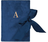 Albi Notepad with ribbon letter A blue 15 x 21 cm