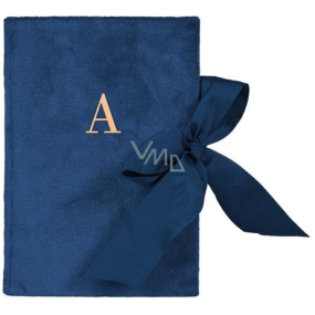 Albi Notepad with ribbon letter A blue 15 x 21 cm