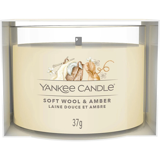 Yankee Candle Soft Wool & Amber - Soft wool and amber scented candle votive glass 37 g