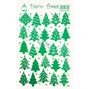 Arch Holographic Decorative Stickers Trees Green 12 x 18 cm