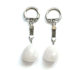 Crystal white Troml keychain pendant natural stone, approx. 10 cm, stone of stones