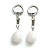 White Quartz Tumbled Keychain Pendant Natural Stone, approx. 10 cm, the most perfect healer