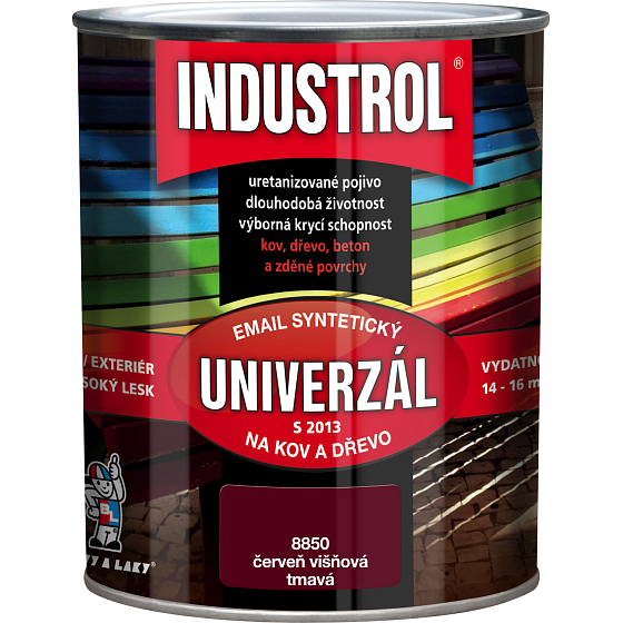 Industrol S2013 universal glossy topcoat for metal and wood, 8850 dark cherry red, 750 ml